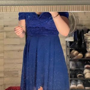 Blue sequin soft dress
